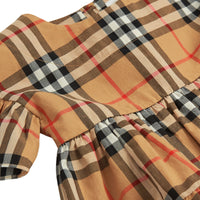 Robe et bloomer à motif Vintage check avec volants - Antique Yellow