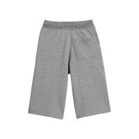 Short en coton à cordon de serrage avec appliqué logo - Grey Melange