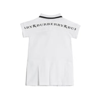Robe polo en coton à détails contrastants et logo - White