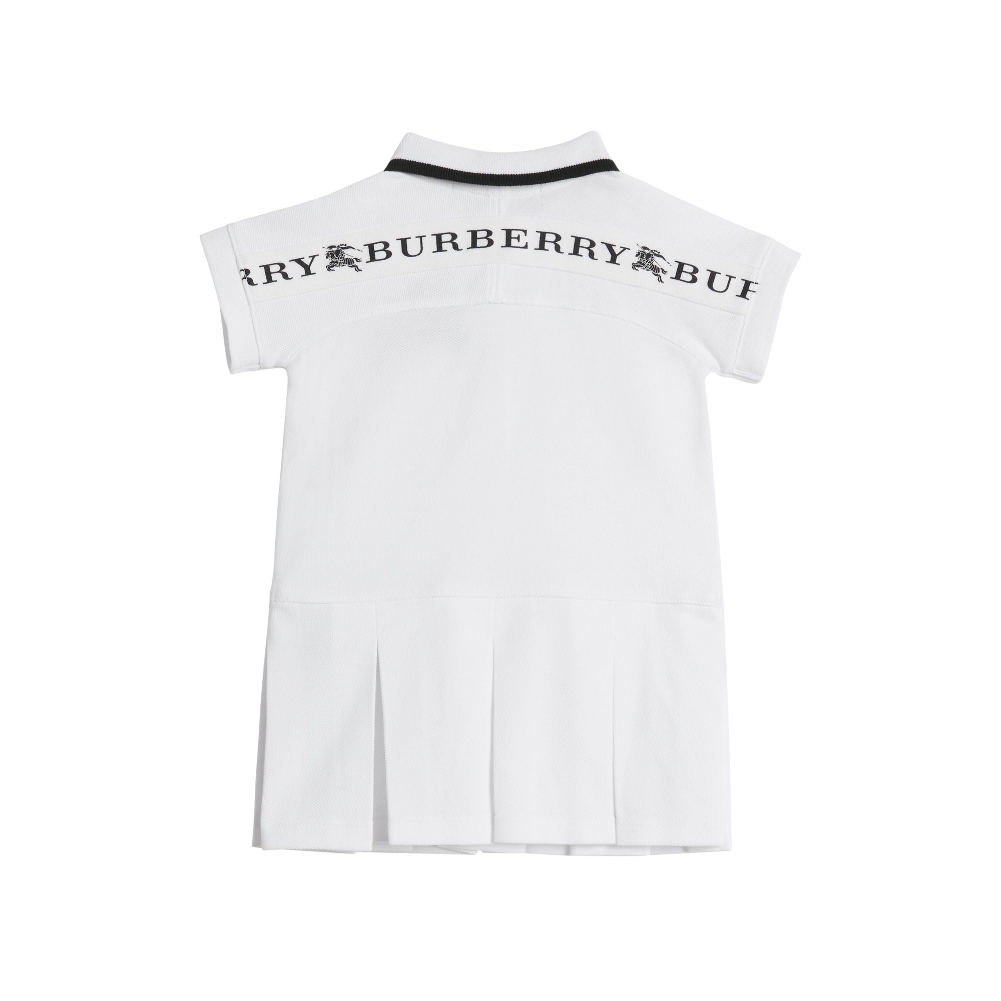 Robe polo en coton à détails contrastants et logo - White