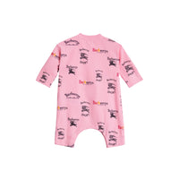 Coffret cadeau deux pièces pour bébé avec logo d'archive - Neon Pink