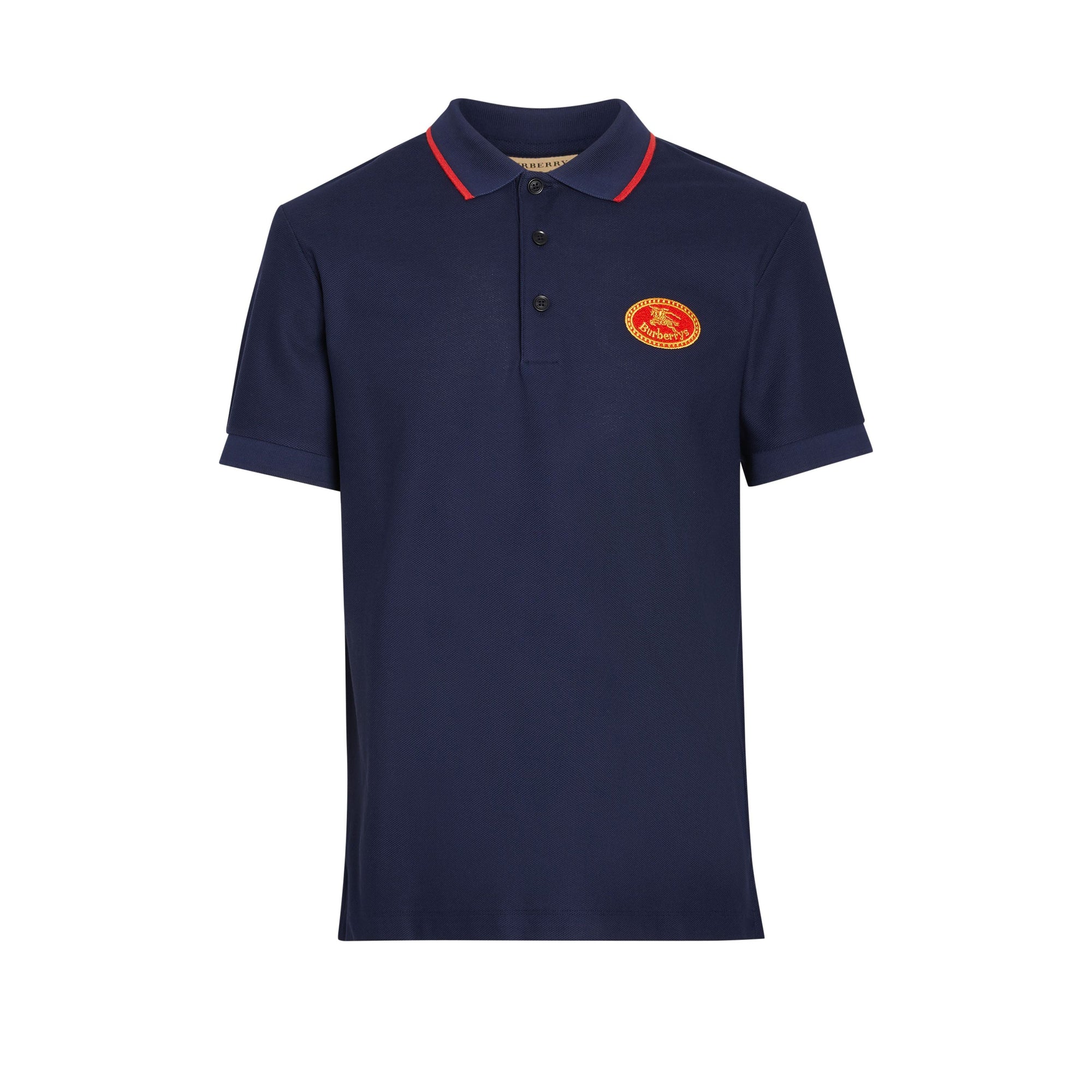 Polo en piqué de coton avec logo d'archive - Navy