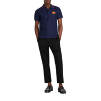 Polo en piqué de coton avec logo d'archive - Navy