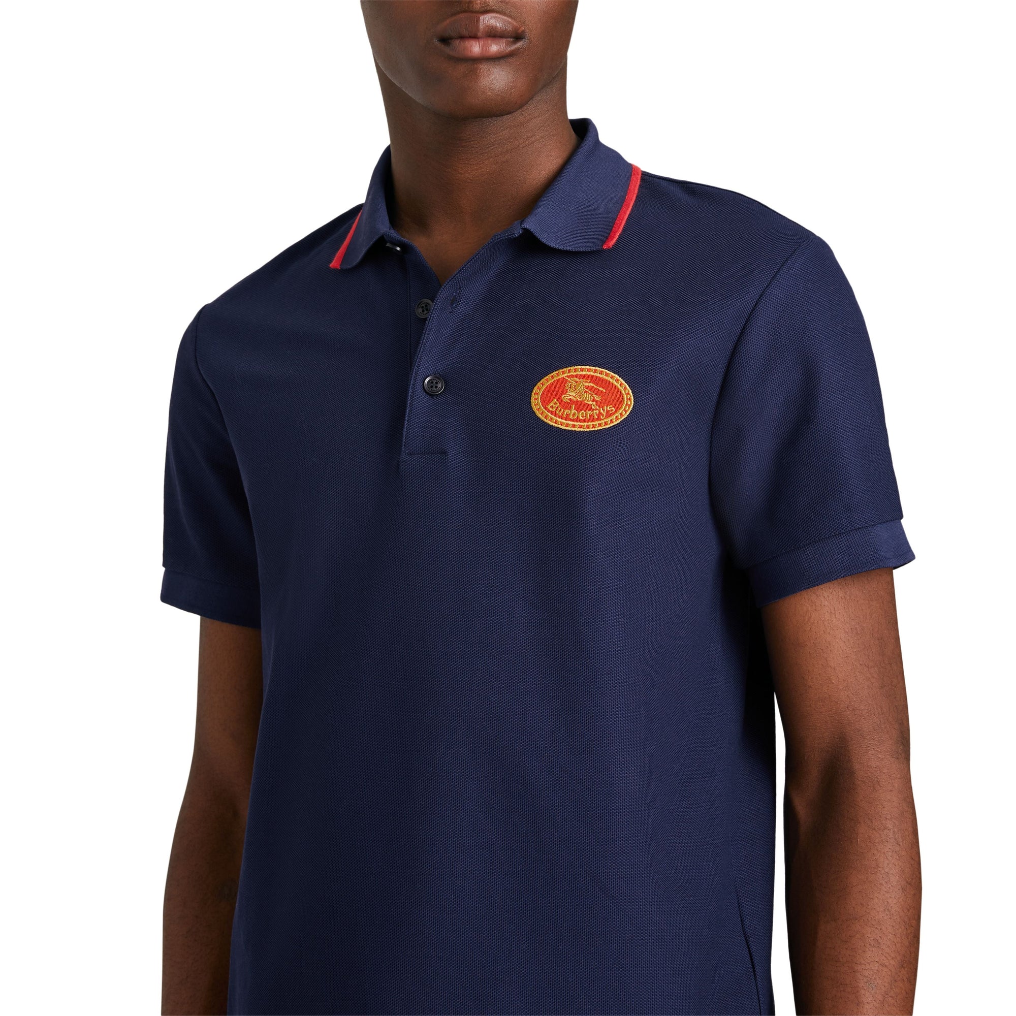 Polo en piqué de coton avec logo d'archive - Navy