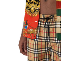 Short de bain Vintage check avec cordon de serrage - Antique Yellow