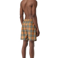 Short de bain Vintage check avec cordon de serrage - Antique Yellow