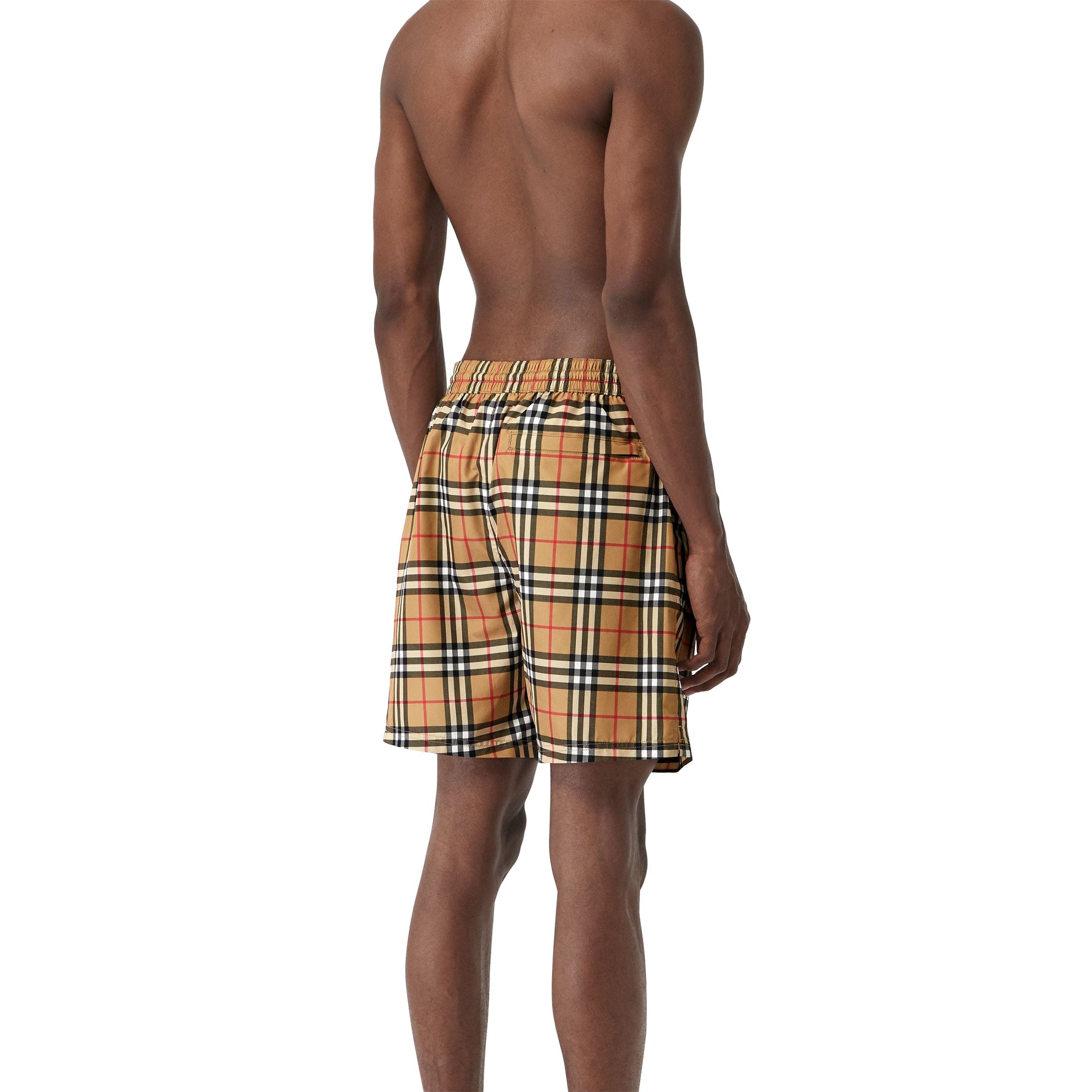 Short de bain Vintage check avec cordon de serrage - Antique Yellow