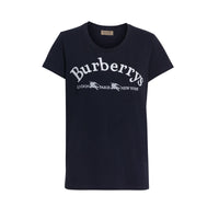 T-shirt en coton avec logo d'archive brodé - Navy
