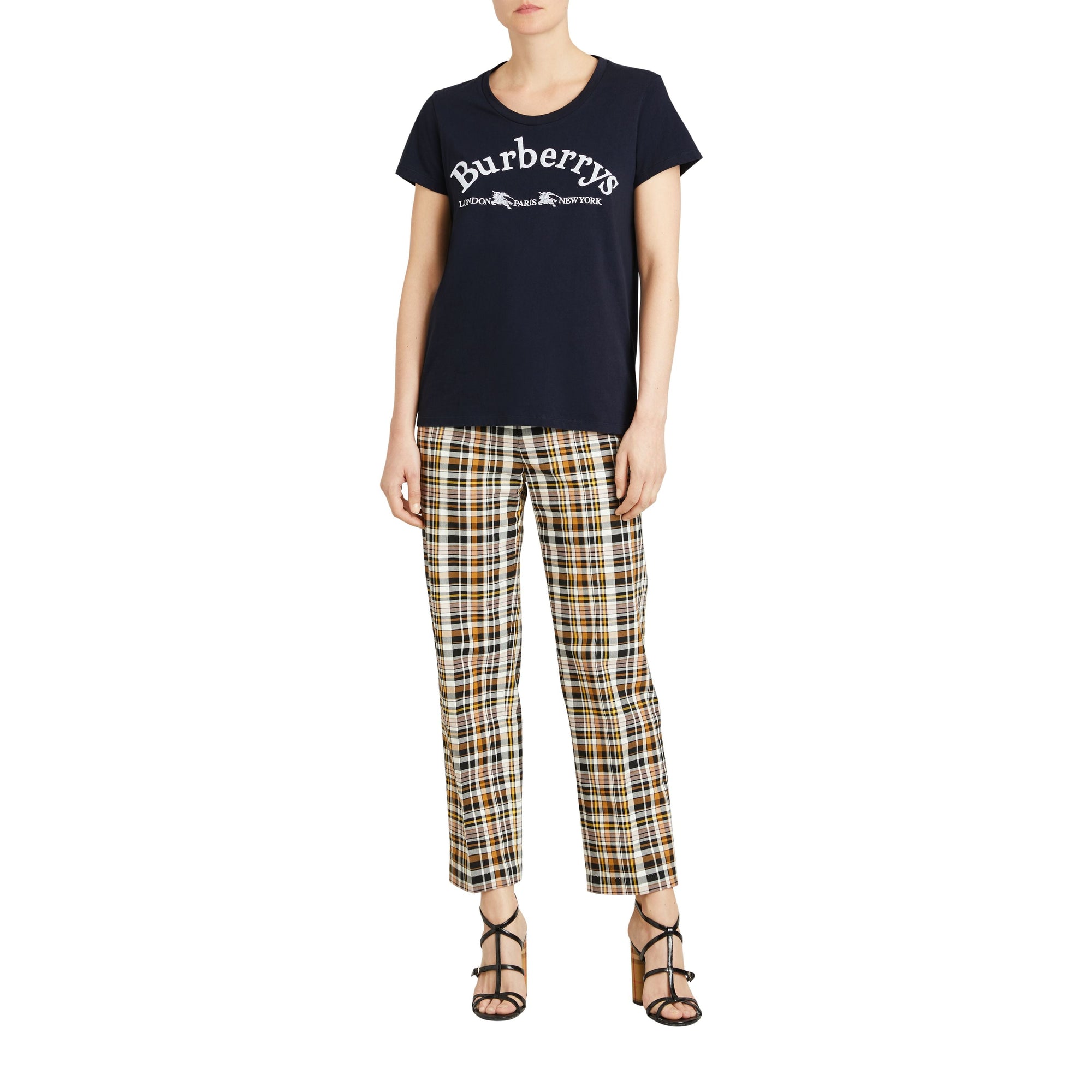 T-shirt en coton avec logo d'archive brodé - Navy