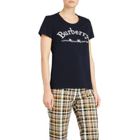 T-shirt en coton avec logo d'archive brodé - Navy
