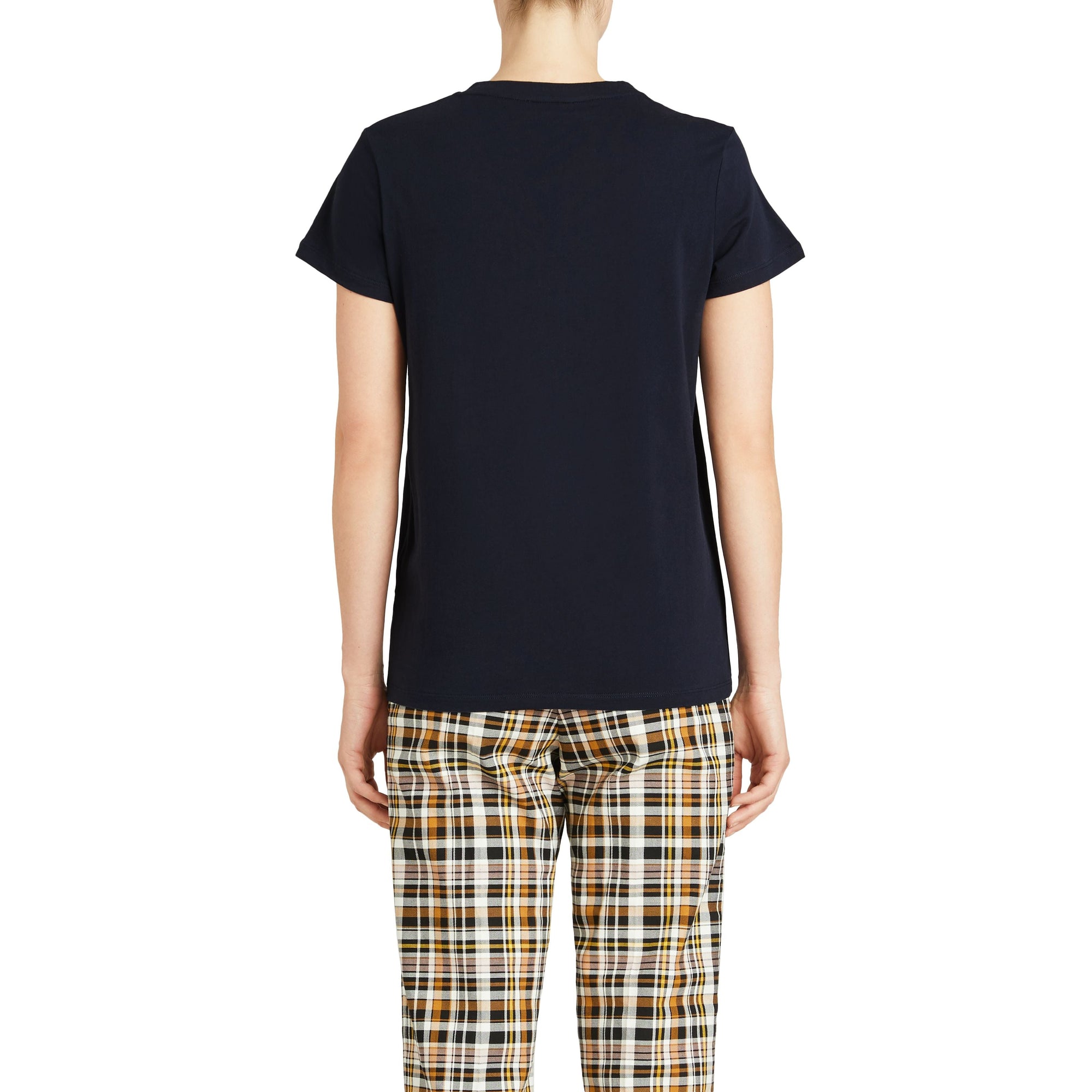 T-shirt en coton avec logo d'archive brodé - Navy