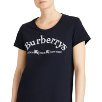 T-shirt en coton avec logo d'archive brodé - Navy