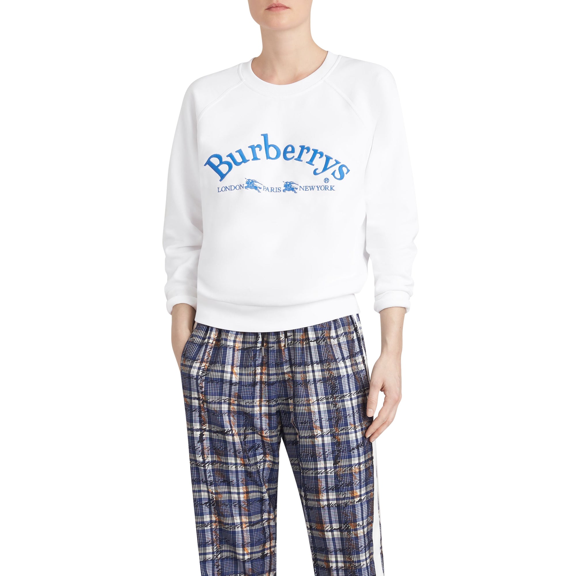Sweat-shirt en jersey avec logo d'archive brodé - White