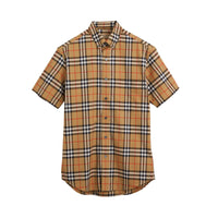 Chemise à manches courtes avec motif Vintage check - Antique Yellow