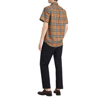 Chemise à manches courtes avec motif Vintage check - Antique Yellow