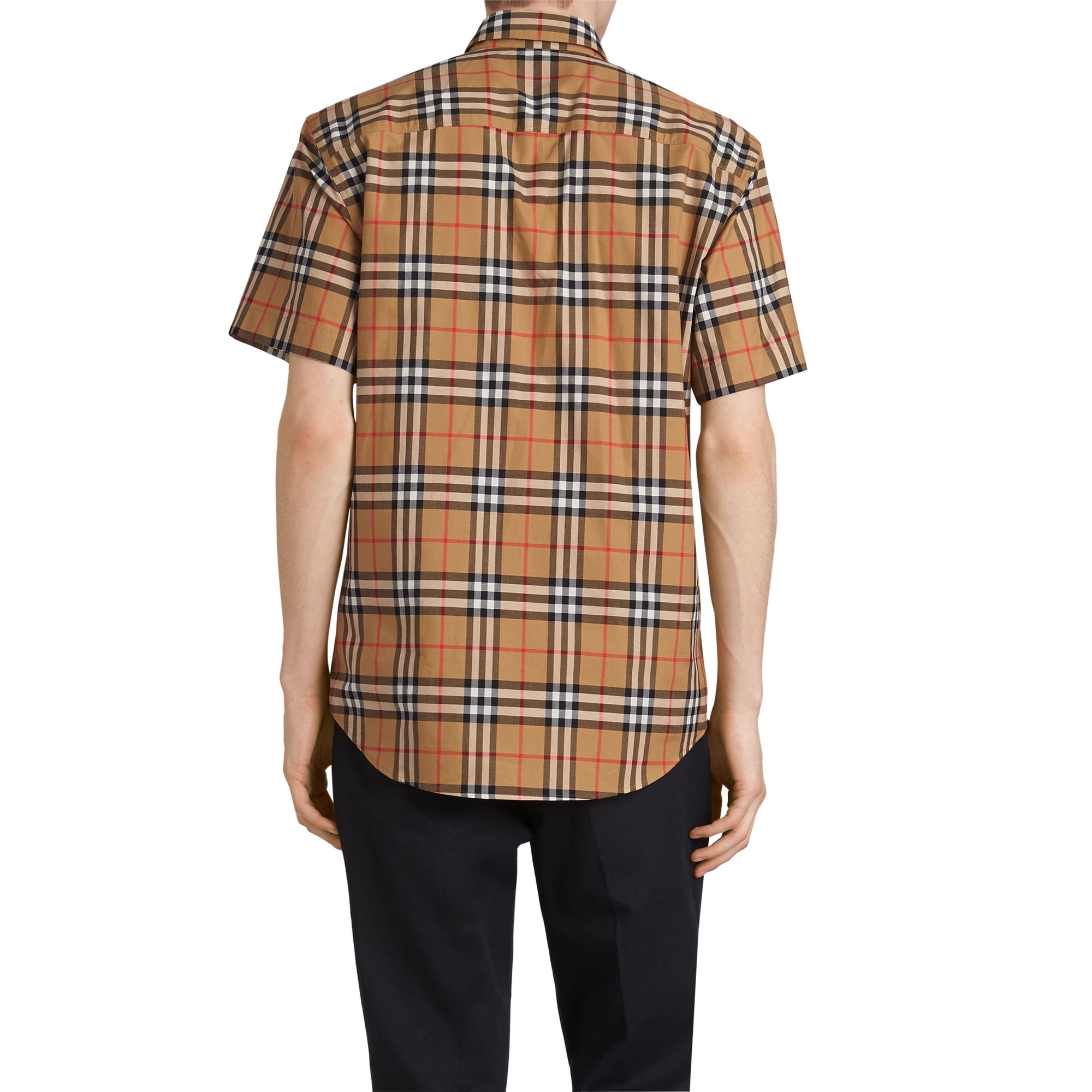 Chemise à manches courtes avec motif Vintage check - Antique Yellow