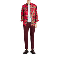 Chemise à motif Vintage check et graffiti - Bright Red