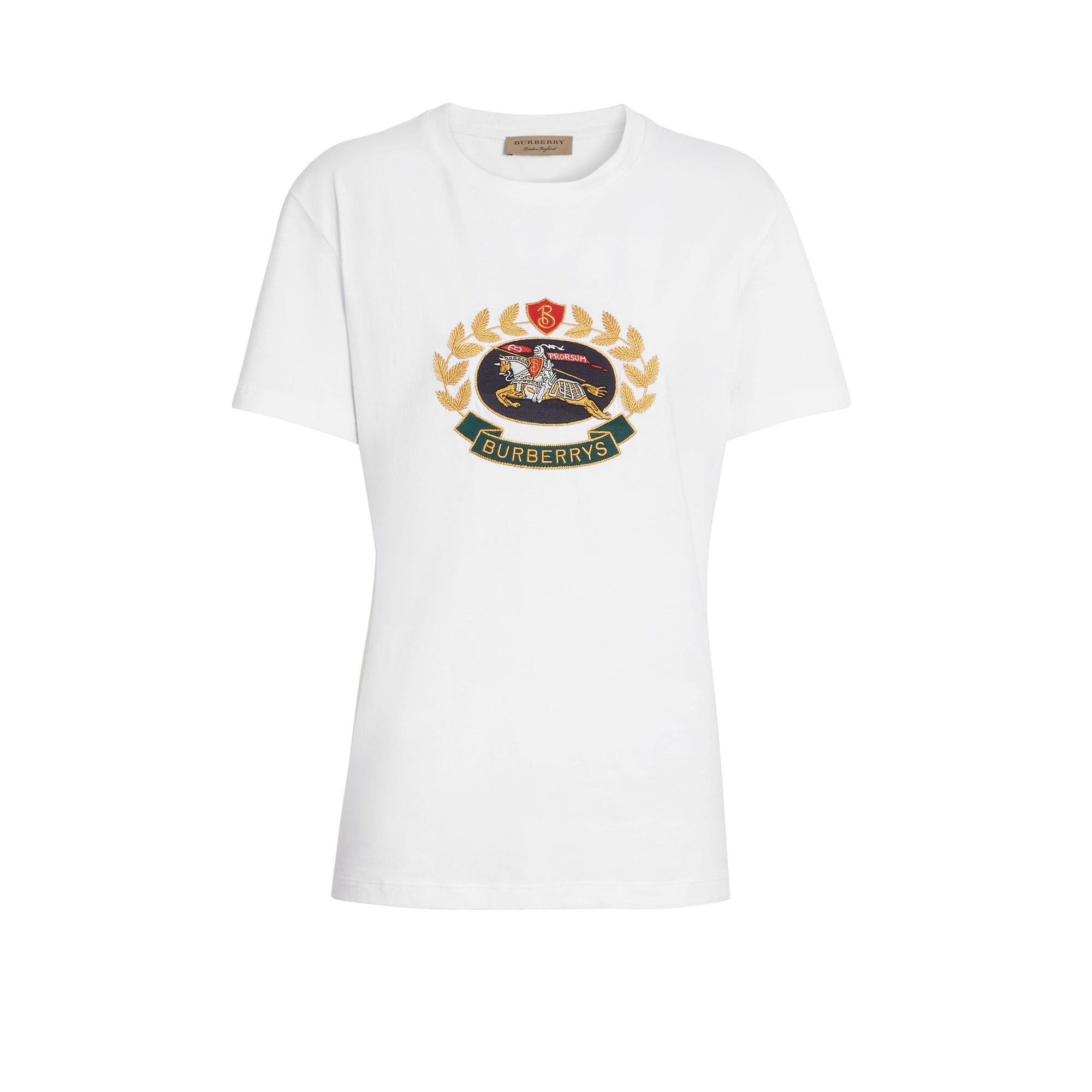 T-shirt en coton avec logo d'archive brodé - White