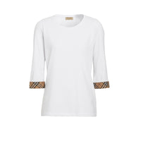 Haut en coton extensible avec détails check - White