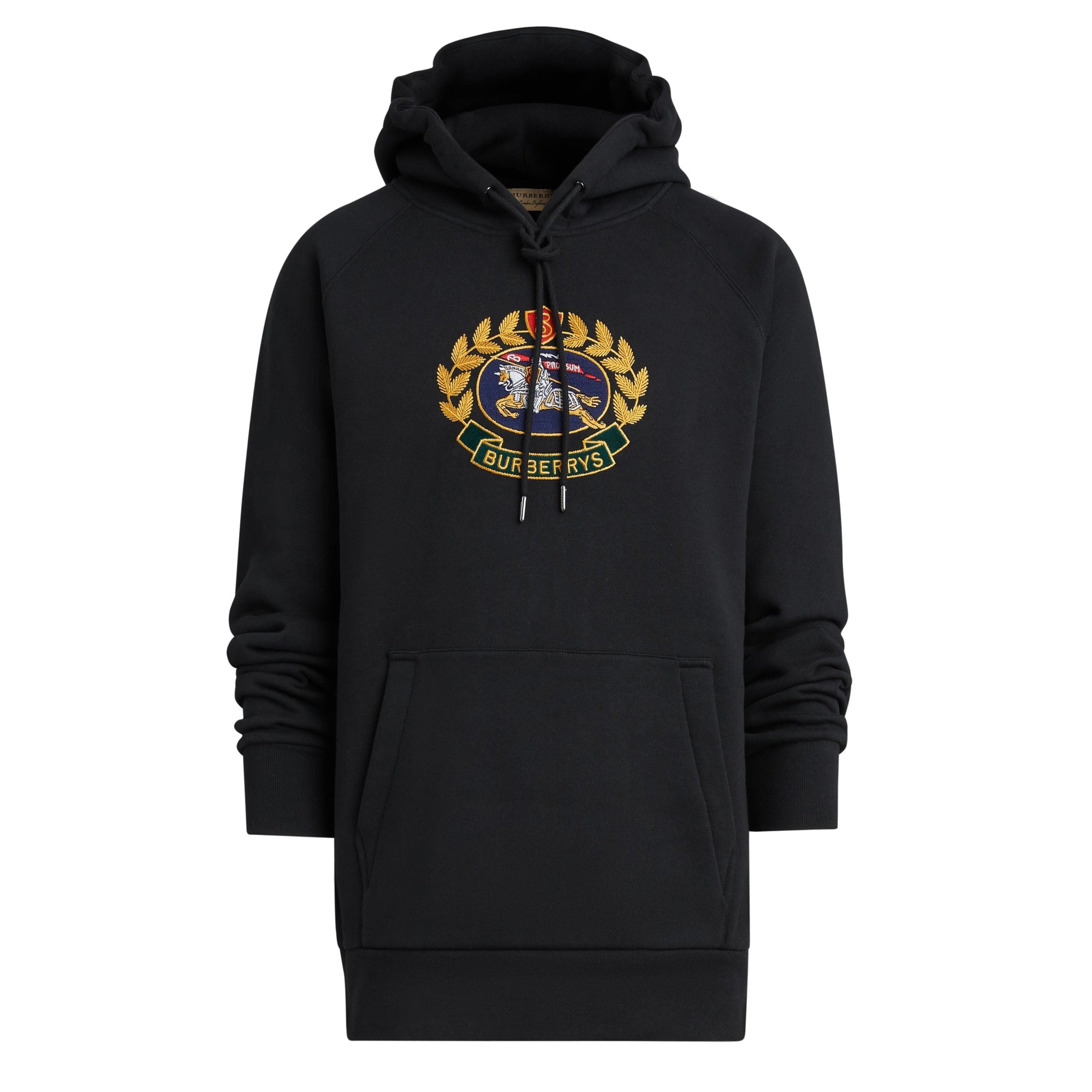 Sweat-shirt à capuche en jersey avec logo d'archive brodé - Black