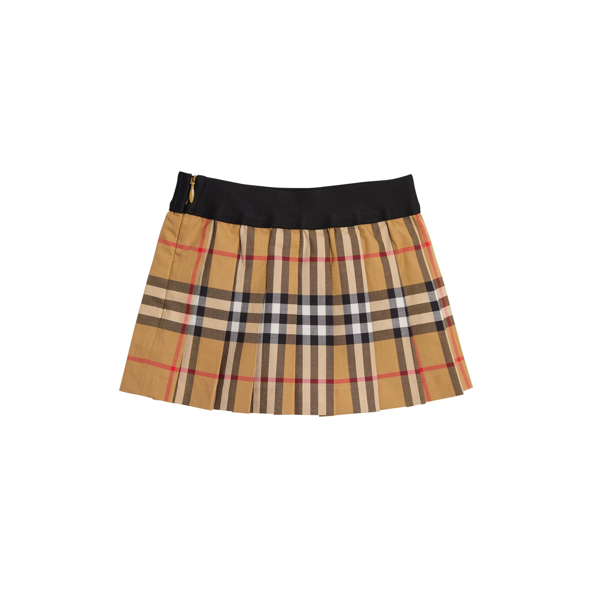 Jupe plissée en coton à motif Vintage check - Antique Yellow