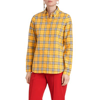 Chemise en coton à motif check - Bright Ochr Yellow