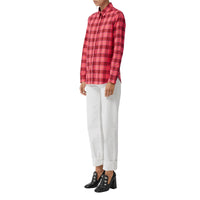 Chemise en coton à motif check - Coral Red