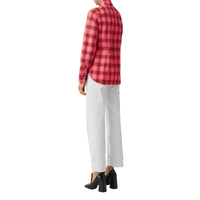 Chemise en coton à motif check - Coral Red