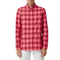 Chemise en coton à motif check - Coral Red