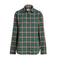 Chemise en coton à motif check - Dark Forest Green