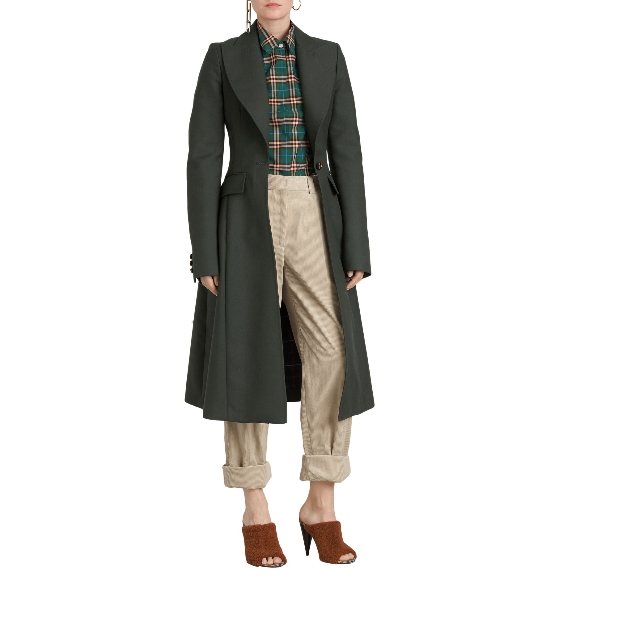 Chemise en coton à motif check - Dark Forest Green