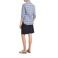 Chemise en coton à motif check - Sky Blue
