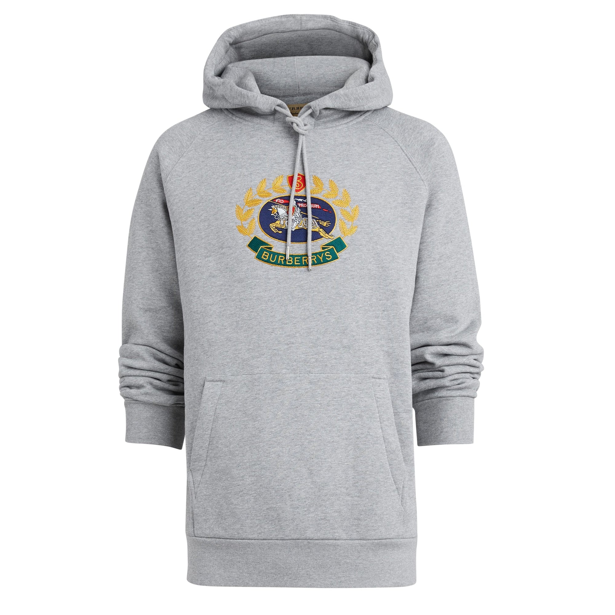 Sweat-shirt à capuche en jersey avec logo d'archive brodé - Pale Grey Melange