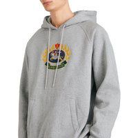 Sweat-shirt à capuche en jersey avec logo d'archive brodé - Pale Grey Melange