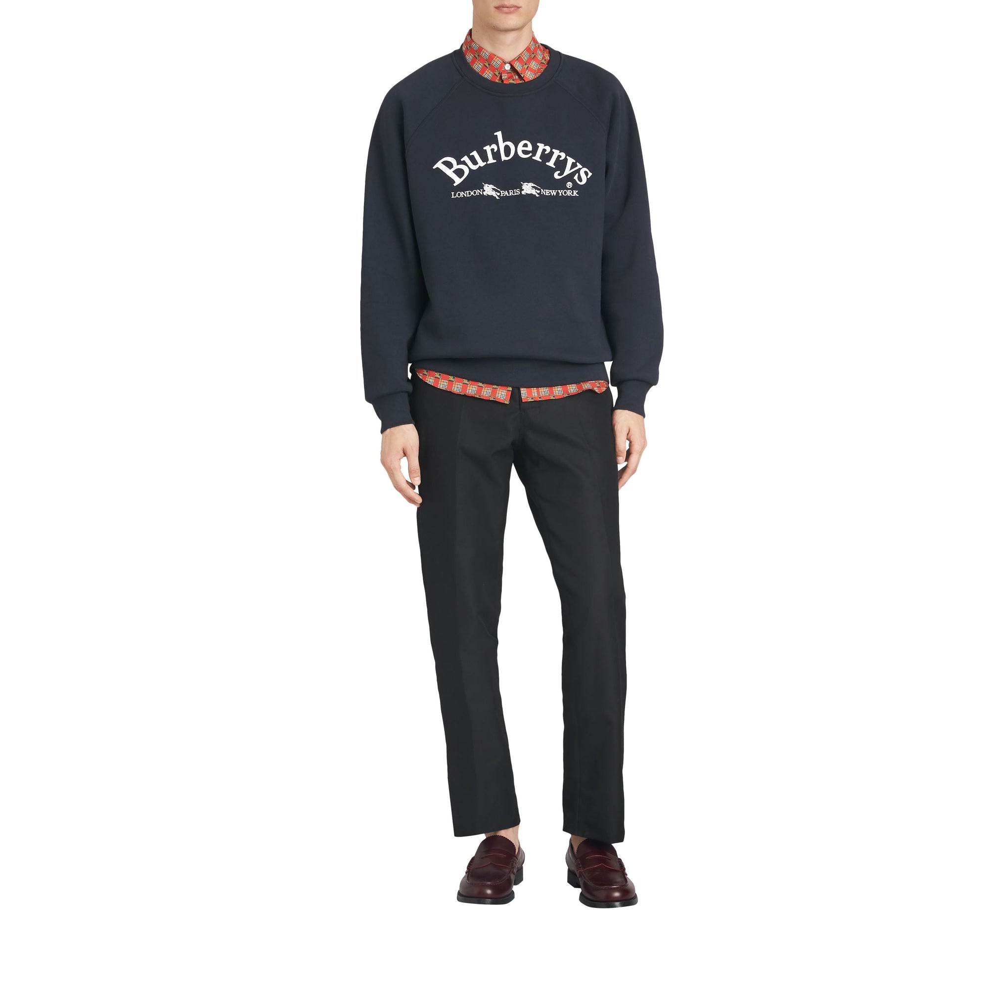 Sweat-shirt en jersey avec logo d'archive brodé - Navy