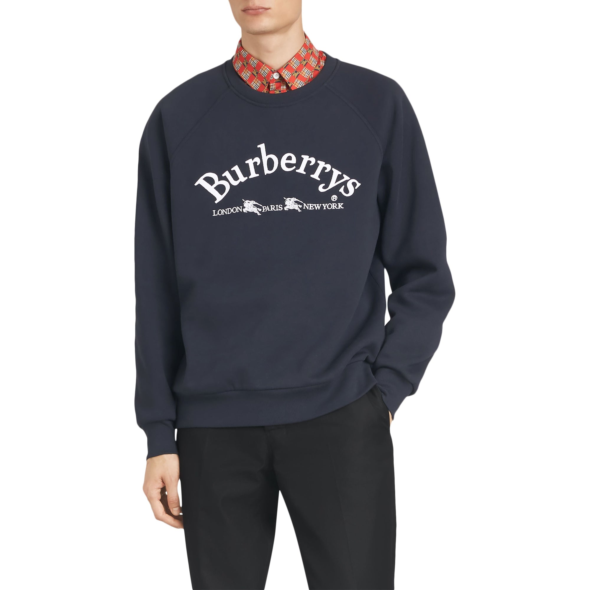 Sweat-shirt en jersey avec logo d'archive brodé - Navy