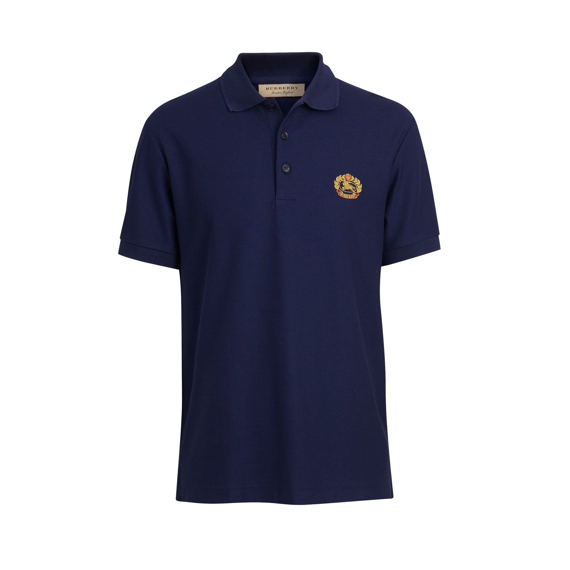 Polo en piqué de coton avec logo d'archive - Navy