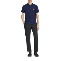 Polo en piqué de coton avec logo d'archive - Navy