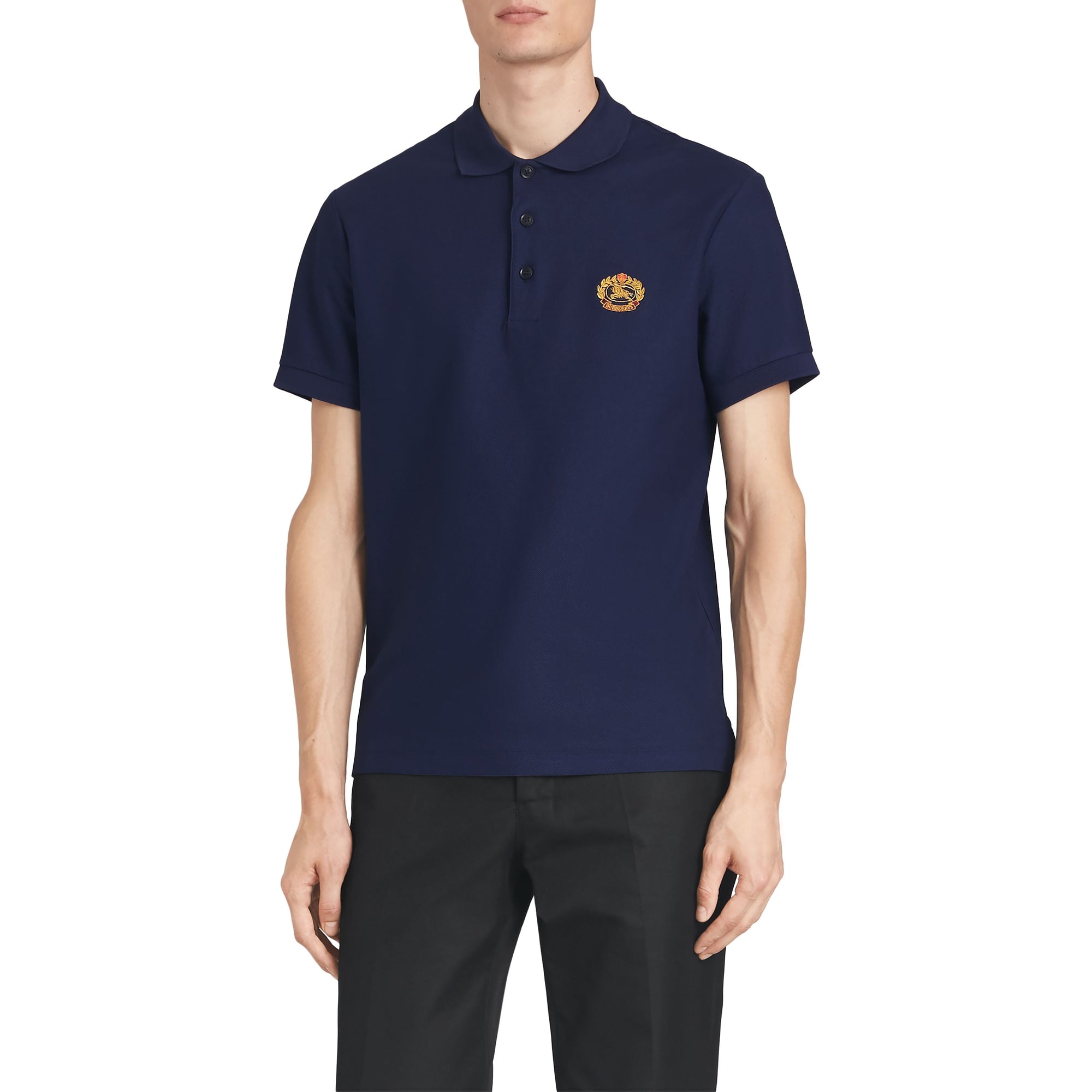 Polo en piqué de coton avec logo d'archive - Navy