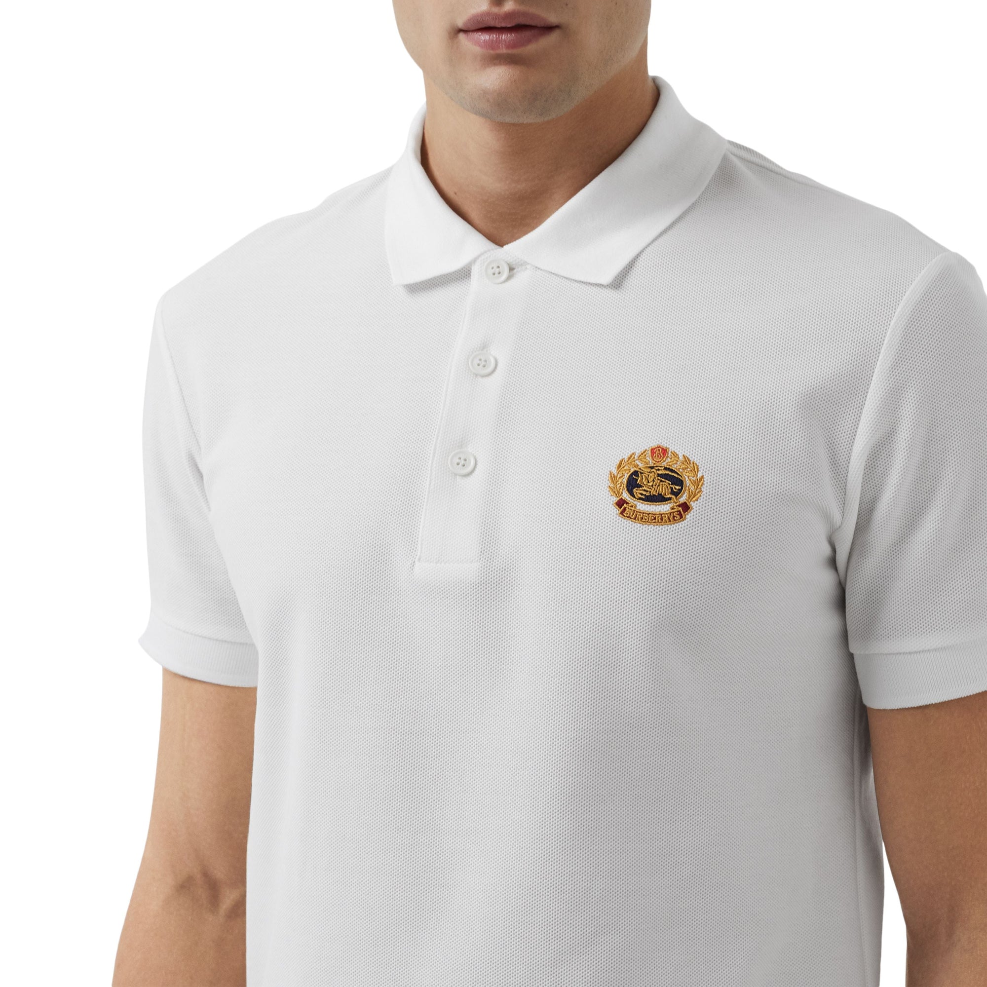Polo en piqué de coton avec logo d'archive - White