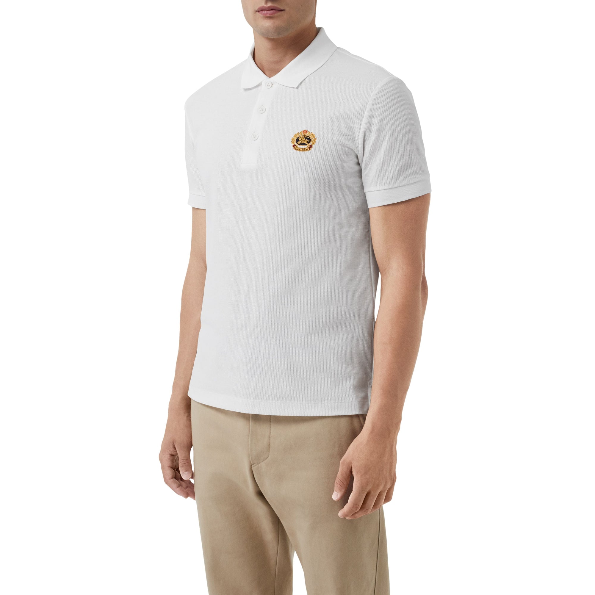 Polo en piqué de coton avec logo d'archive - White