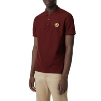 Polo en piqué de coton avec logo d'archive - Burgundy