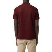 Polo en piqué de coton avec logo d'archive - Burgundy
