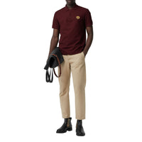 Polo en piqué de coton avec logo d'archive - Burgundy