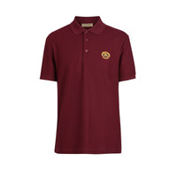 Polo en piqué de coton avec logo d'archive - Burgundy
