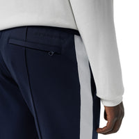Pantalon à cordon de serrage en coton mélangé rayé sportswear - Navy