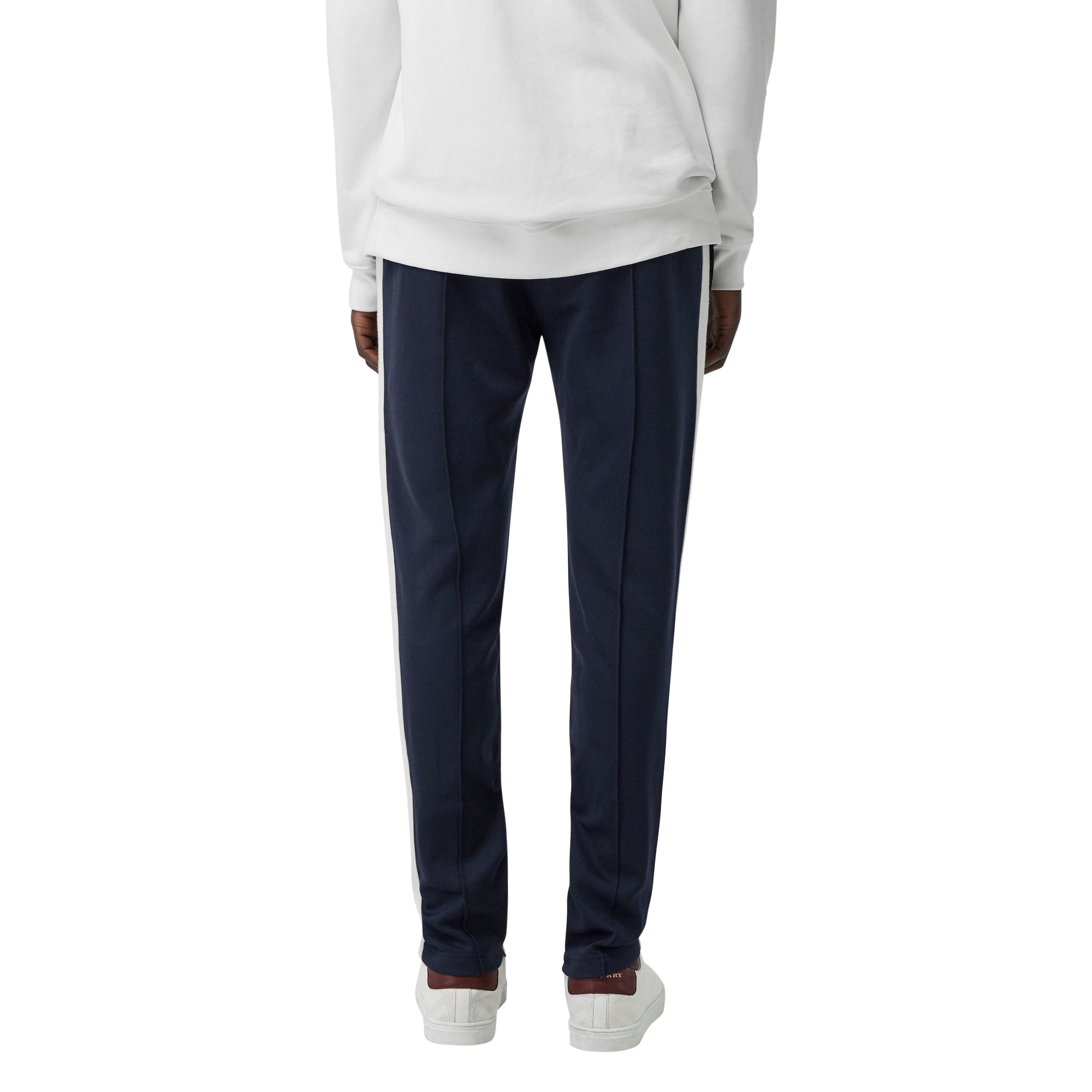 Pantalon à cordon de serrage en coton mélangé rayé sportswear - Navy
