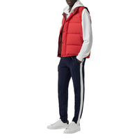 Pantalon à cordon de serrage en coton mélangé rayé sportswear - Navy