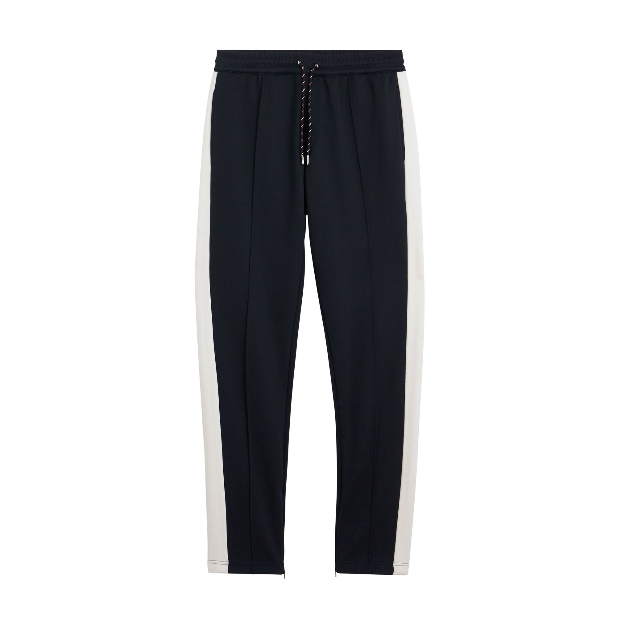 Pantalon à cordon de serrage en coton mélangé rayé sportswear - Navy