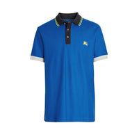 Polo en piqué de coton à bordure contrastante - Cerulean Blue
